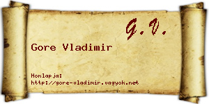 Gore Vladimir névjegykártya